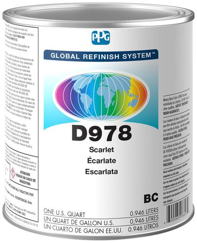 PPG Refinish Global Refinish Systems 1 Quart Scarlet Tint Toner D978 0