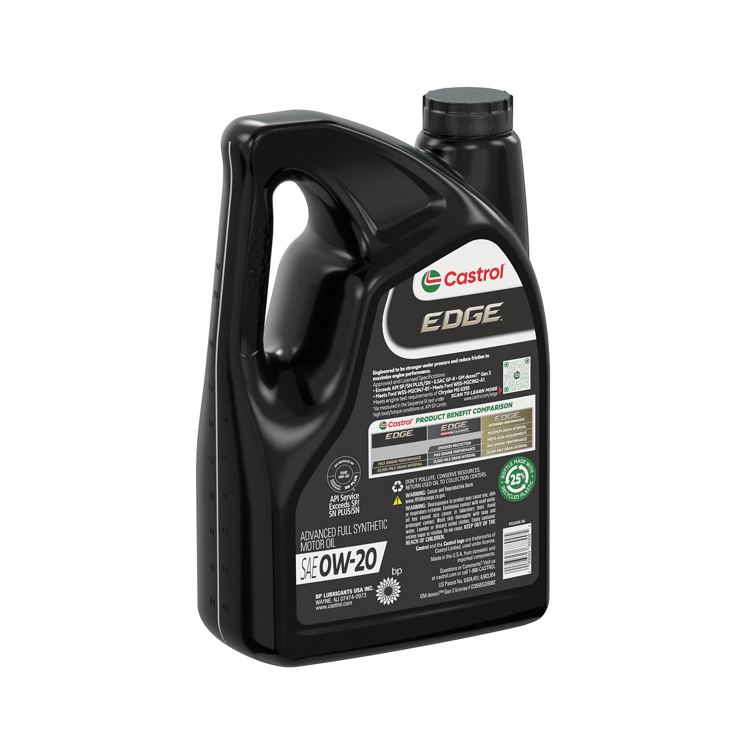 Castrol Edge Full Synthetic Motor Oil 0W-20 5 Quart