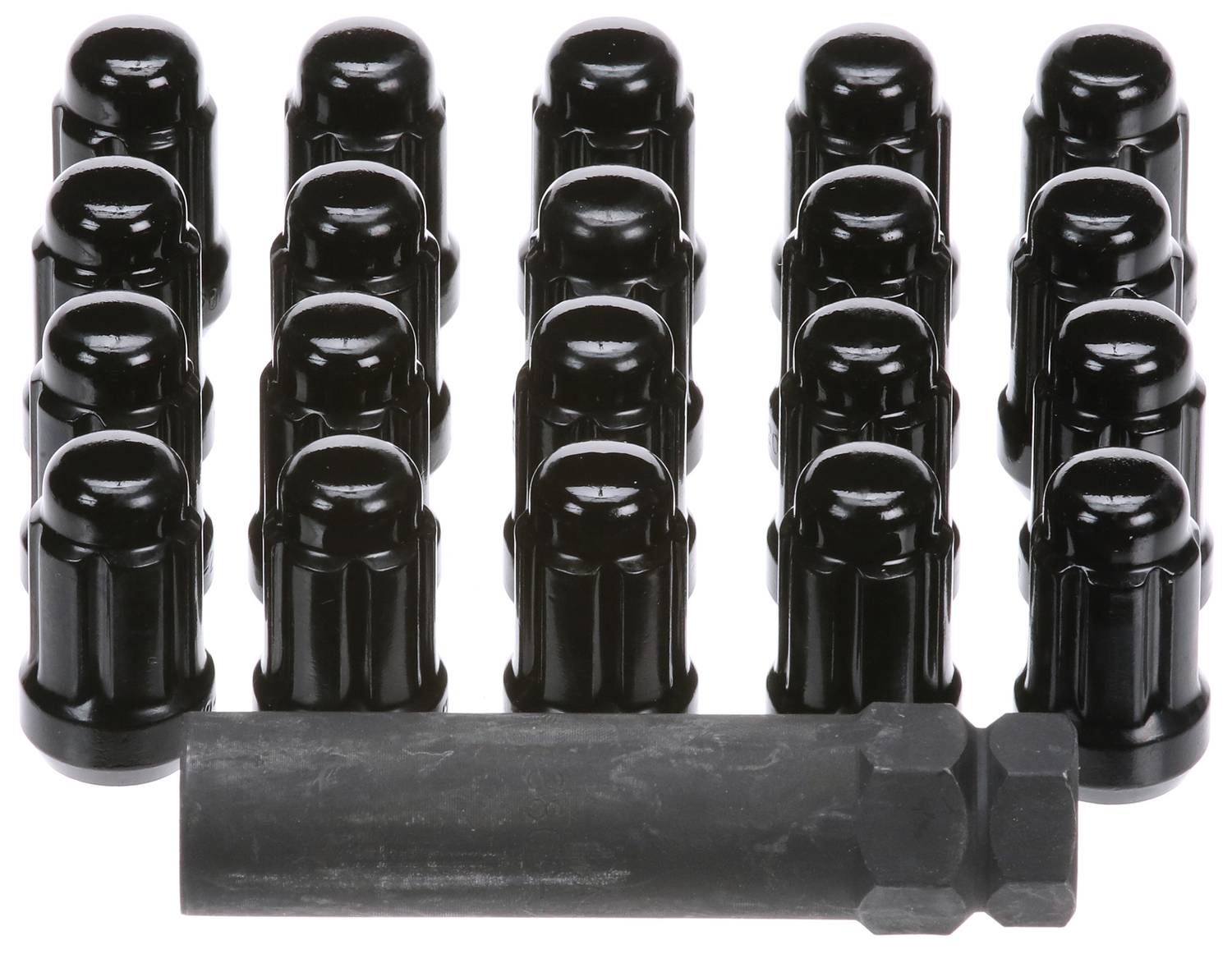 CWA 20x Open END Spline Acorn Lug Nuts 1/2X20 Wheel NUT Compatible With Ford Compatible With Dodge Compatible With Jeep 1 Key