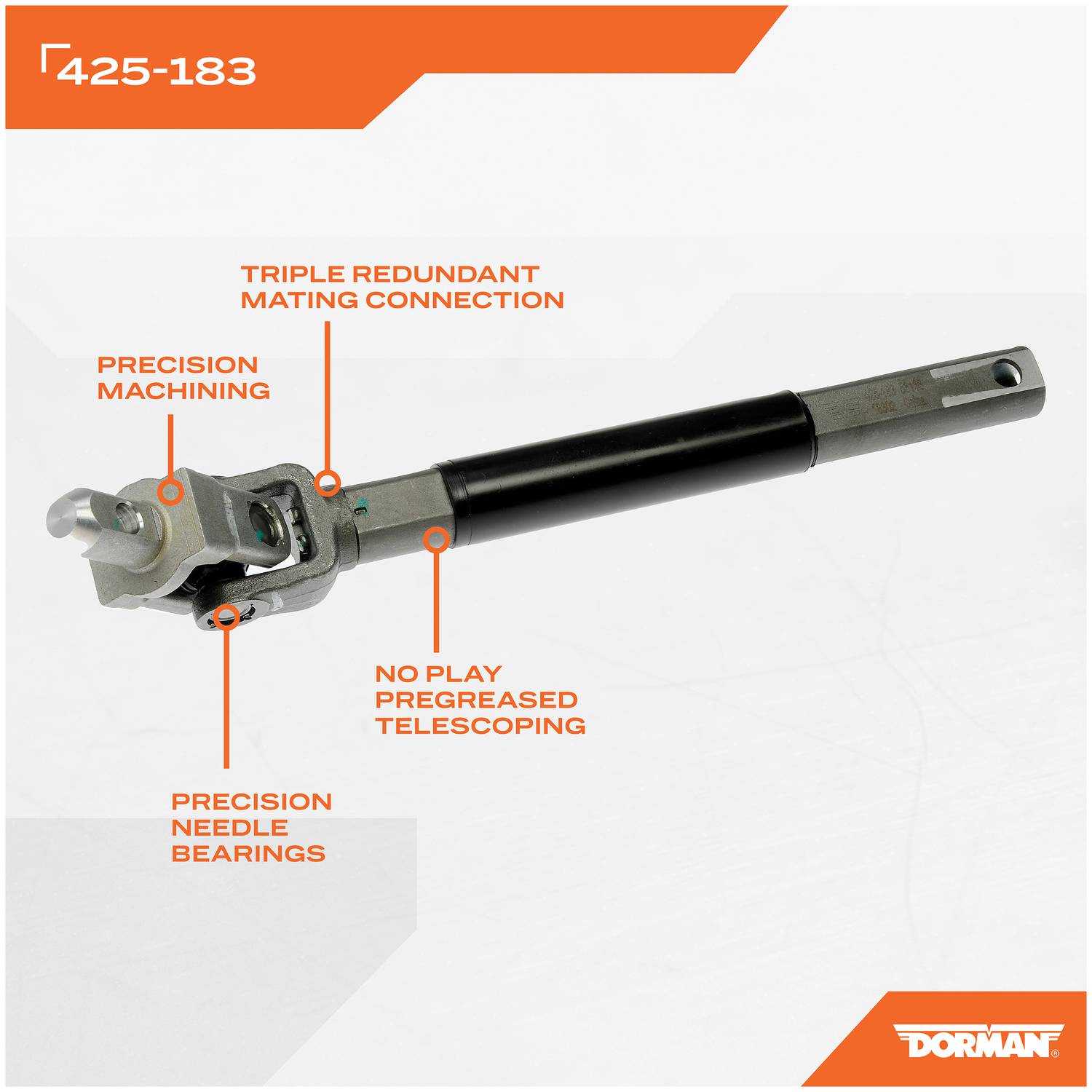 TUCAREST 425-395 Lower Steering Shaft Column W/U-Joint Compatible With