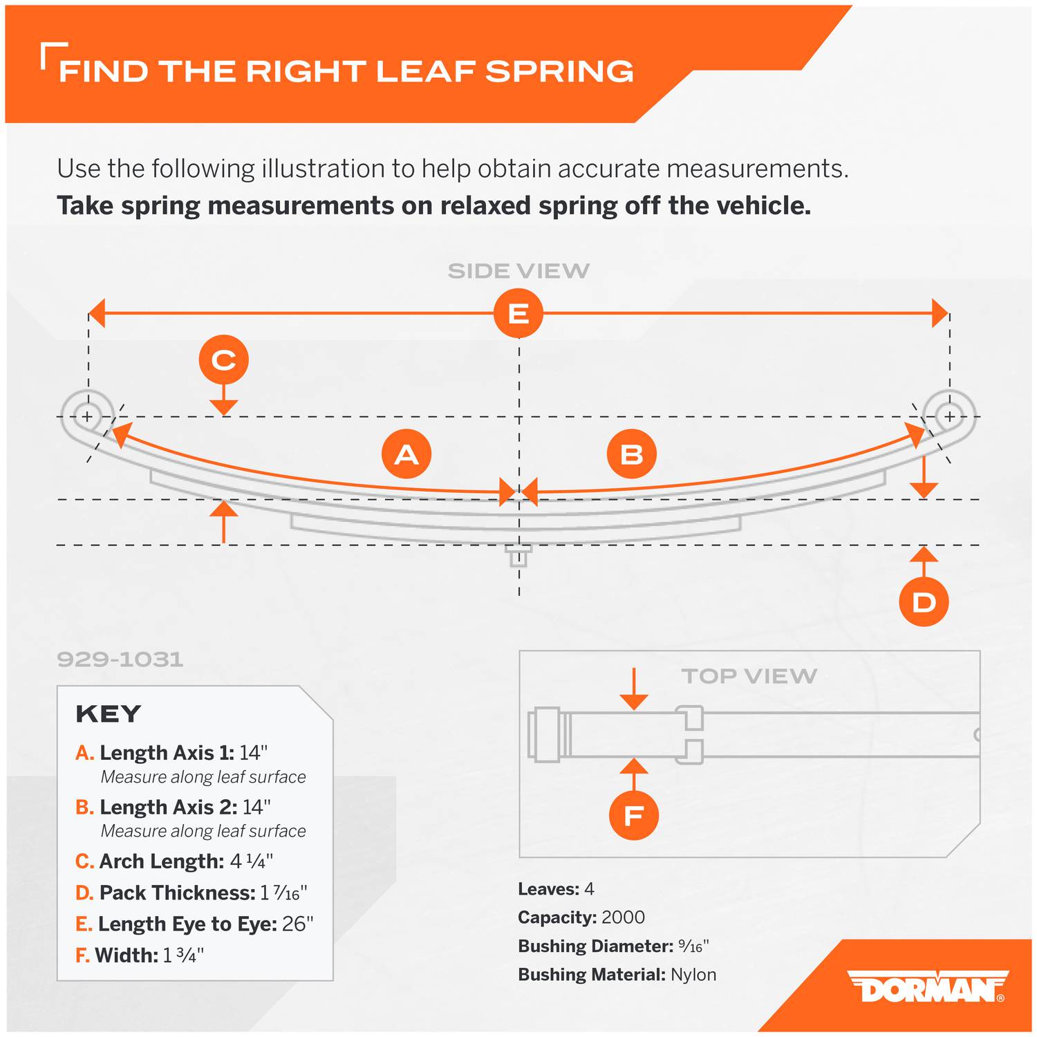 Dorman OE Solutions TRAILER LEAF SPRING 9291031 | O'Reilly Auto Parts