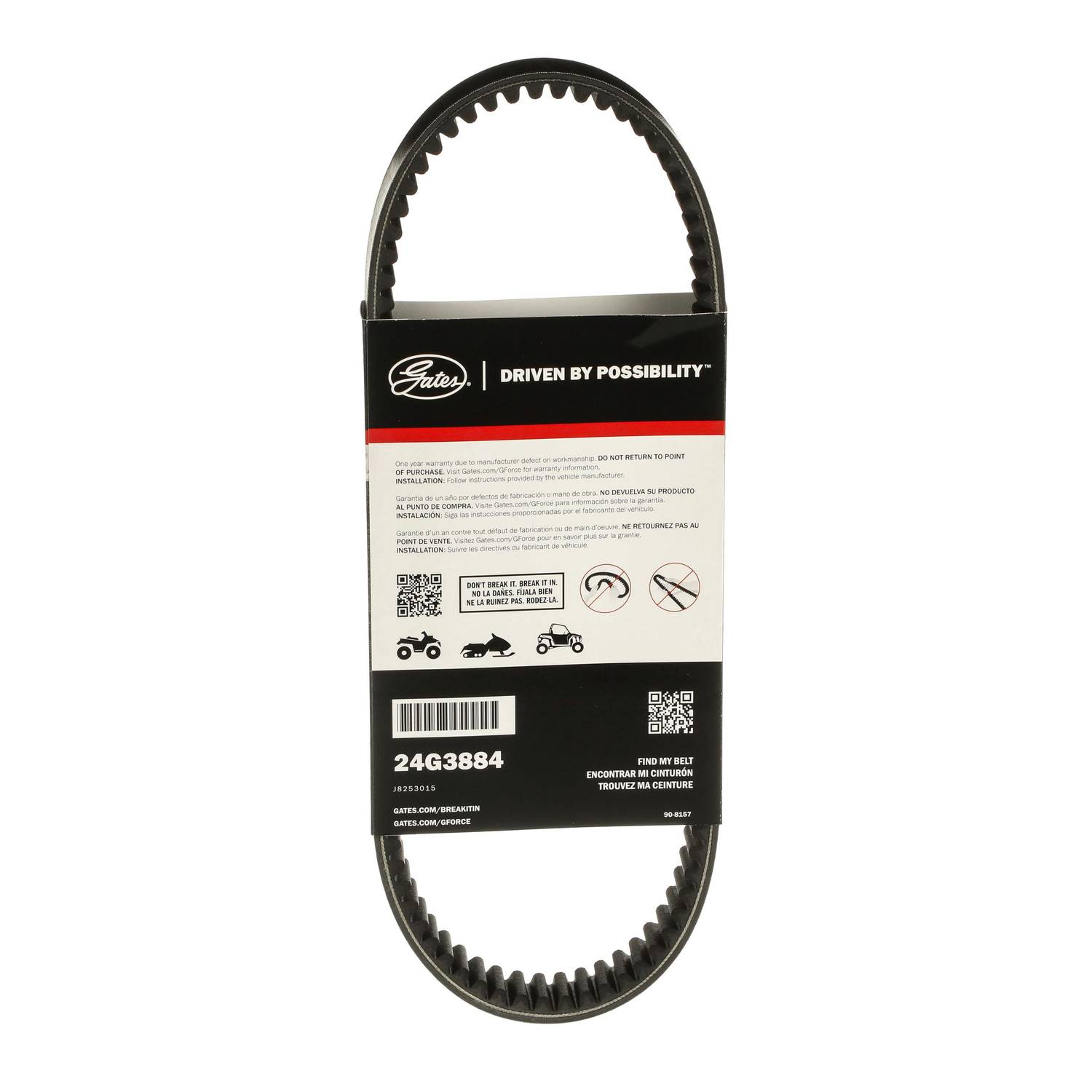 Gates G-Force CVT Belt 1-1/4 Inch x 39-3/4 Inch 24G3884 | O