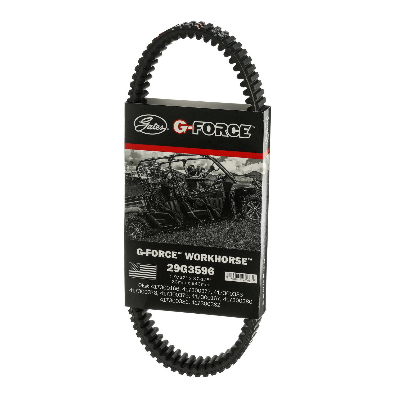 Gates G-Force CVT Belt 1-1/4 Inch x 37-1/8 Inch 29G3596 | O'Reilly Aut