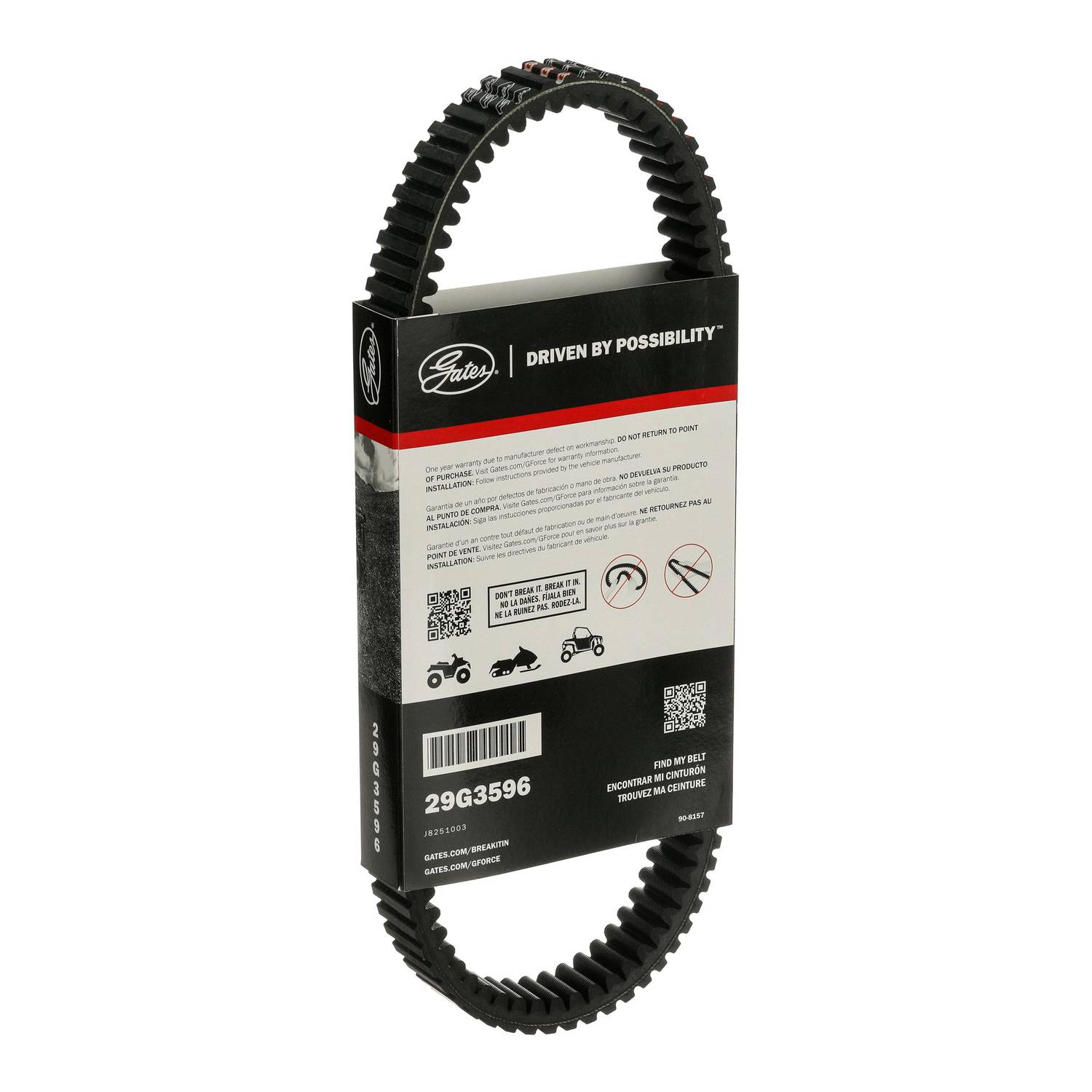 Gates G-Force CVT Belt 1-1/4 Inch x 37-1/8 Inch 29G3596 | O