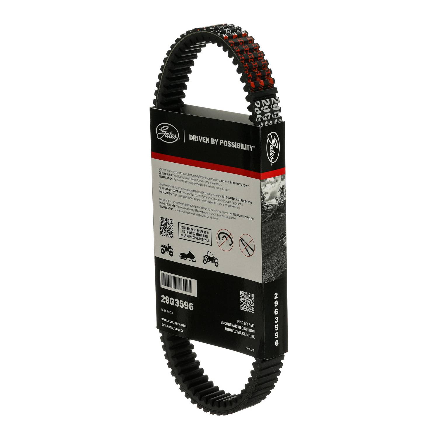 Gates G-Force CVT Belt 1-1/4 Inch x 37-1/8 Inch 29G3596 | O