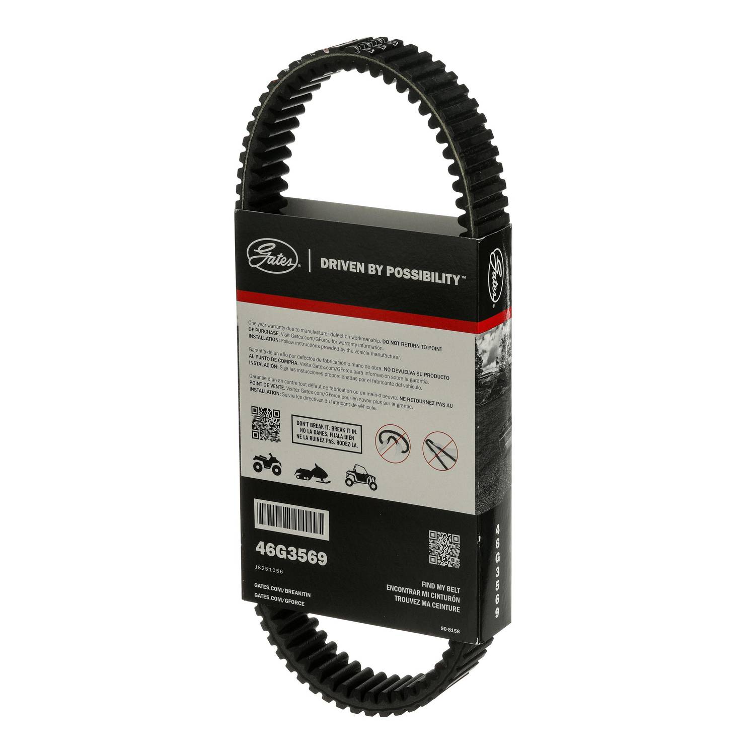 Gates G-Force CVT Belt 1-1/2 Inch x 36-7/8 Inch 46G3569 | O
