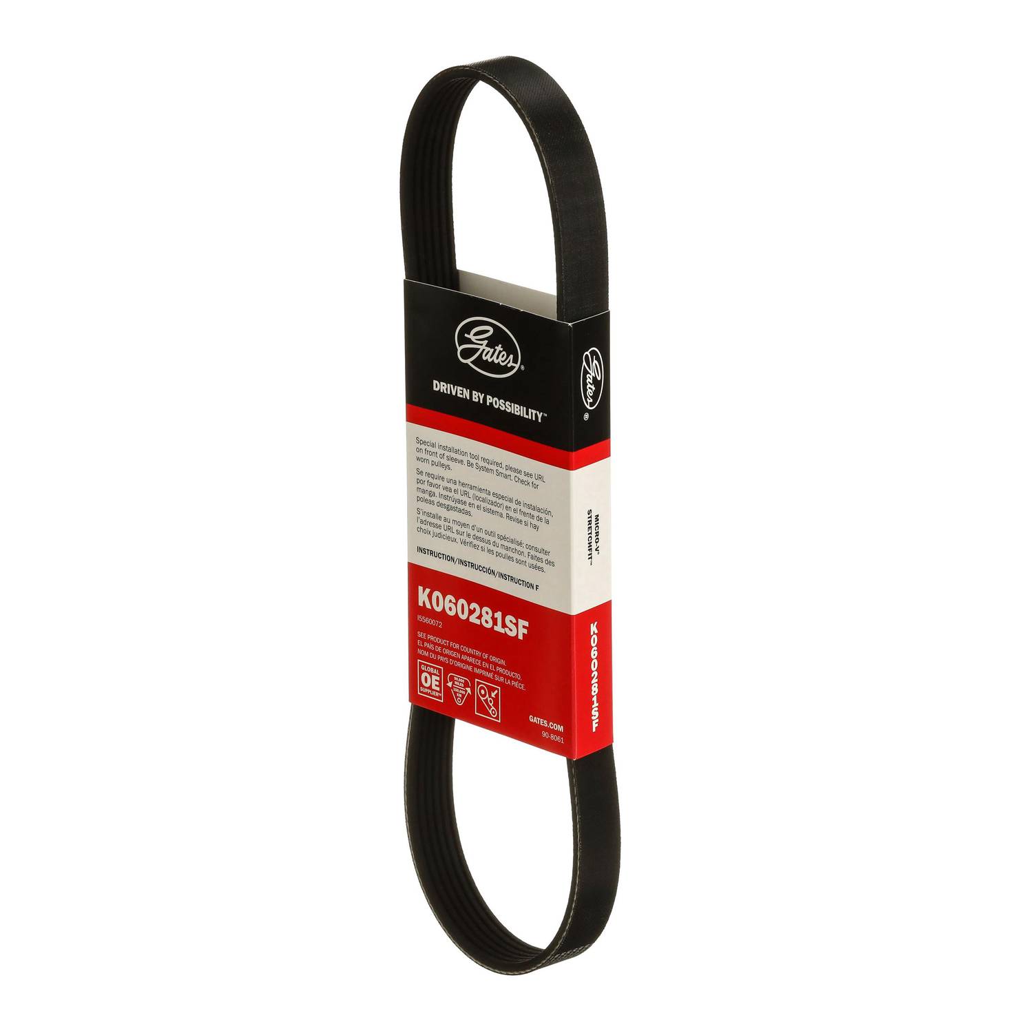 Courroie Trapézoïdale à Nervures GATES 6PK1888
