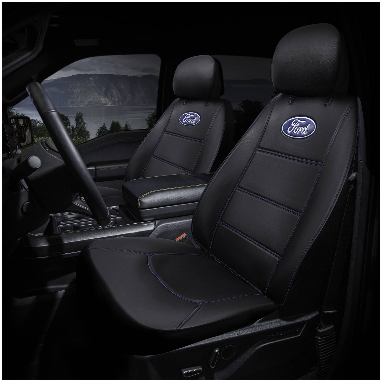 008625R01 Deluxe Sideless 3-Piece Seat Cover Set For Ford Vehicles