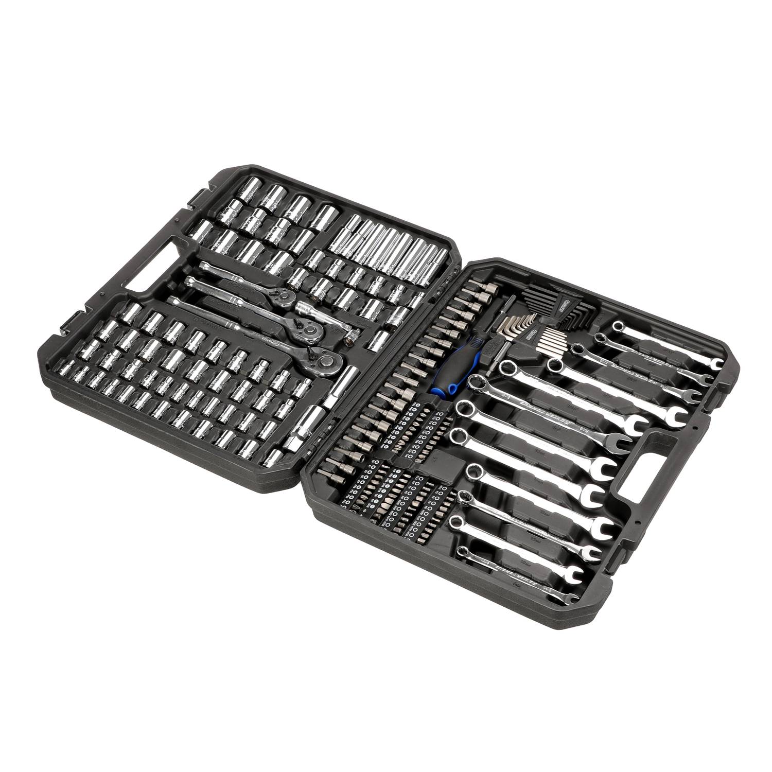 Power Torque 200 Piece 1 4 3 8 1 2 Inch Drive 6 Point SAE Metric Tool Set GM4323 O Re