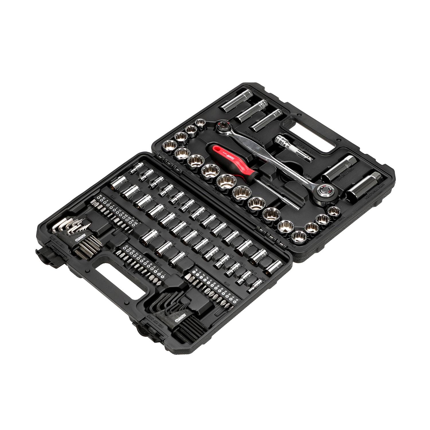 Power Torque 120 Piece 1/4, 3/8, 1/2 Inch Drive 6, 12 Point