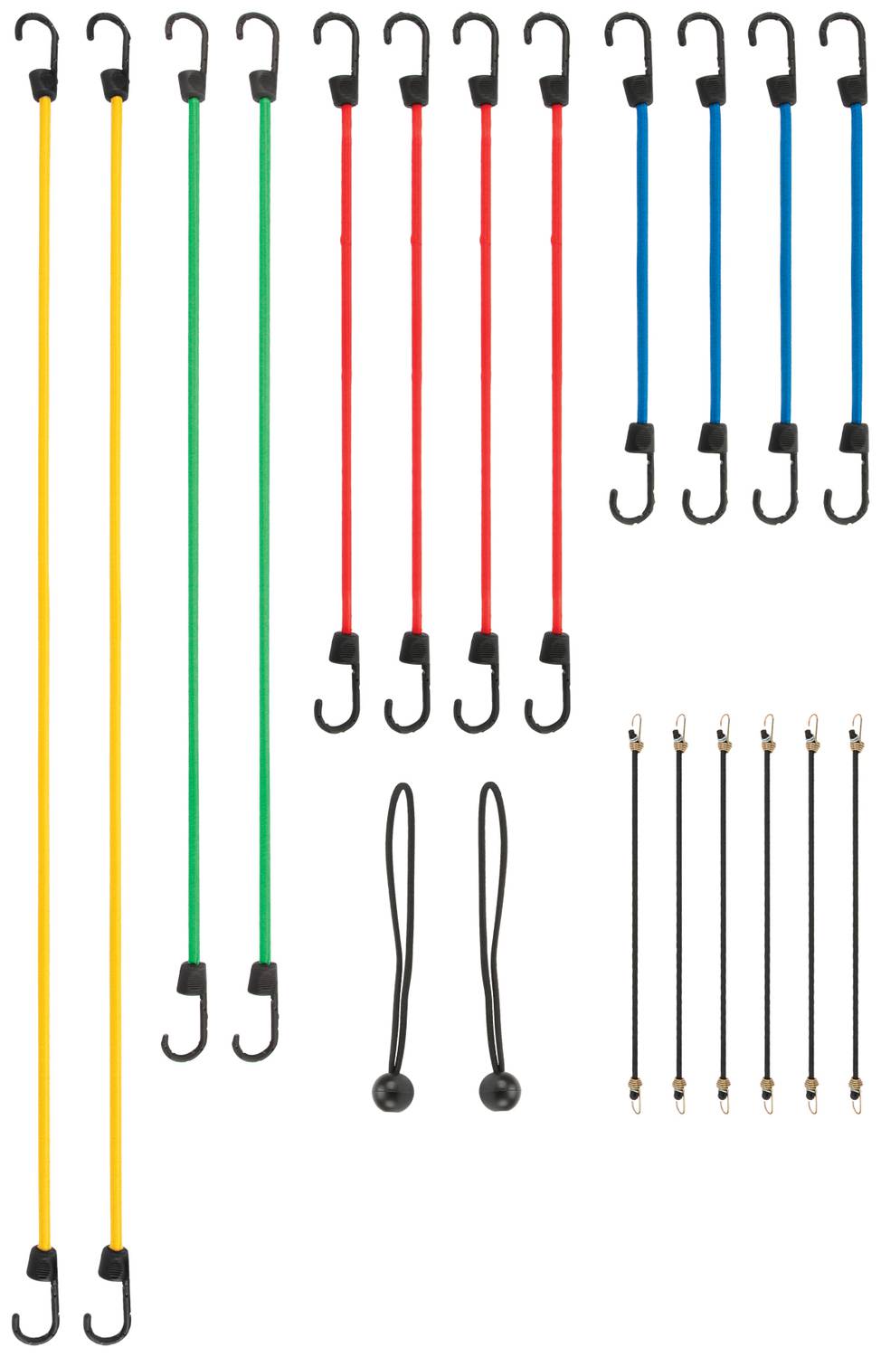 Marcobrothers Bungee-Seil Flach – 45,7 Cm Lang, 28 Mm Breit, Mit Haken, 2 Stück, Für Outdoor & Transport