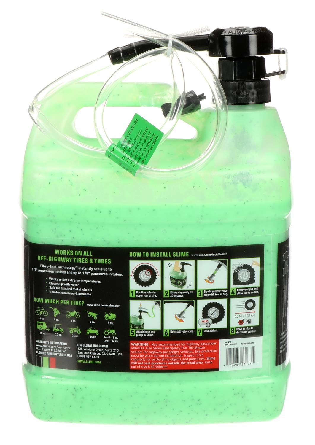 Slime 2-in-1 Tire & Tube Premium Sealant – 1 Gallon (Model 10195) – Puncture Protection For Bikes