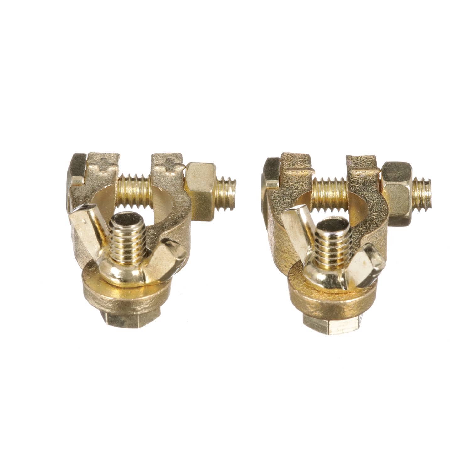 Aramox Brass Power Battery Terminals Pair - Gold Plated, Screw-Type For 4-6 GA Wire, High Conductivity - View #3