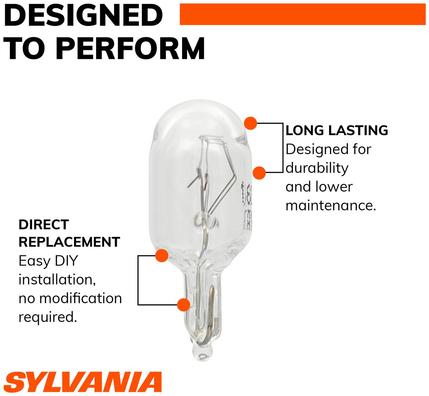 SYLVANIA 168 Long Life Incandescent Mini Bulb (Pack of 2