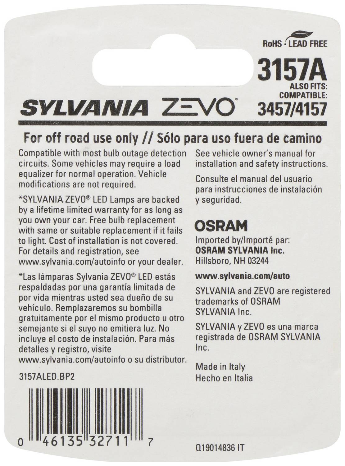 SYLVANIA 3157 High Performance Amber ZEVO LED Mini Bulb SYLVANIA 3157 High Performance Amber ZEVO LED Mini Bulb