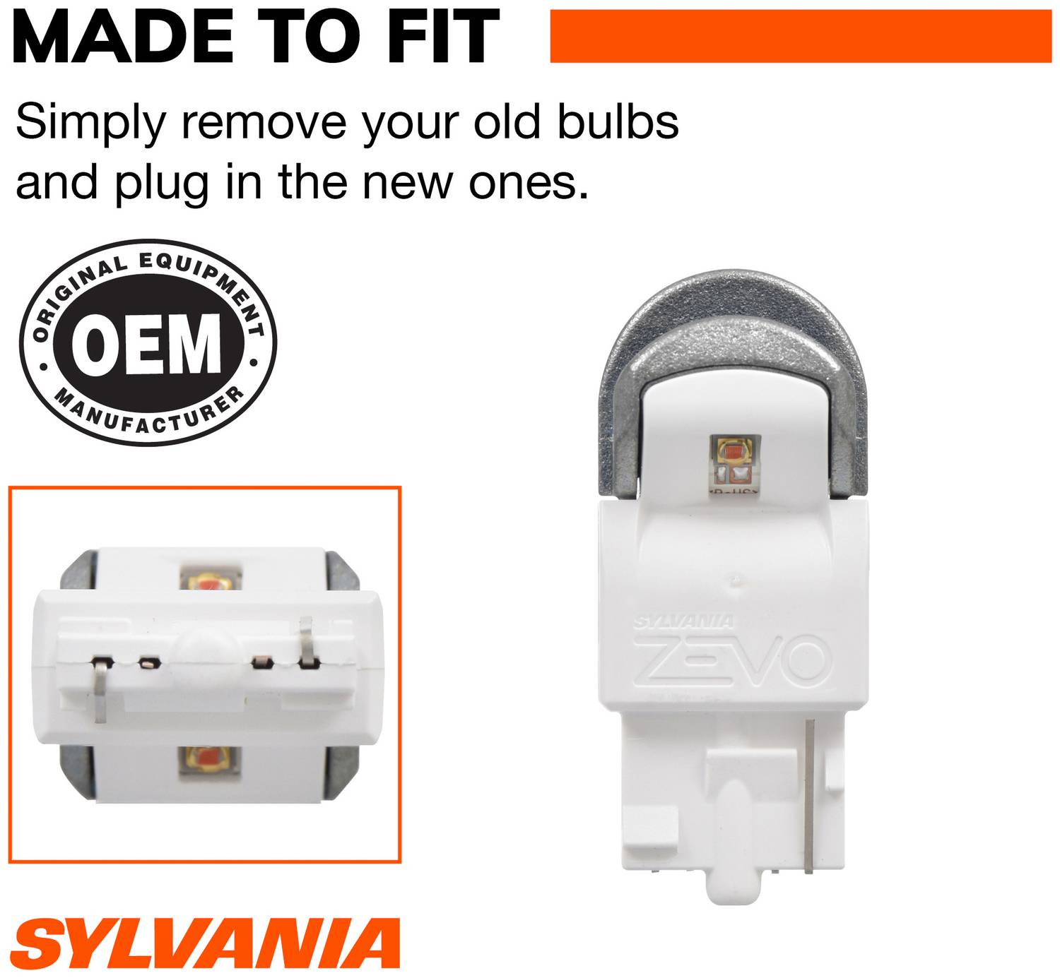 SYLVANIA 7443 High Performance Red ZEVO LED Mini Bulb (Pack