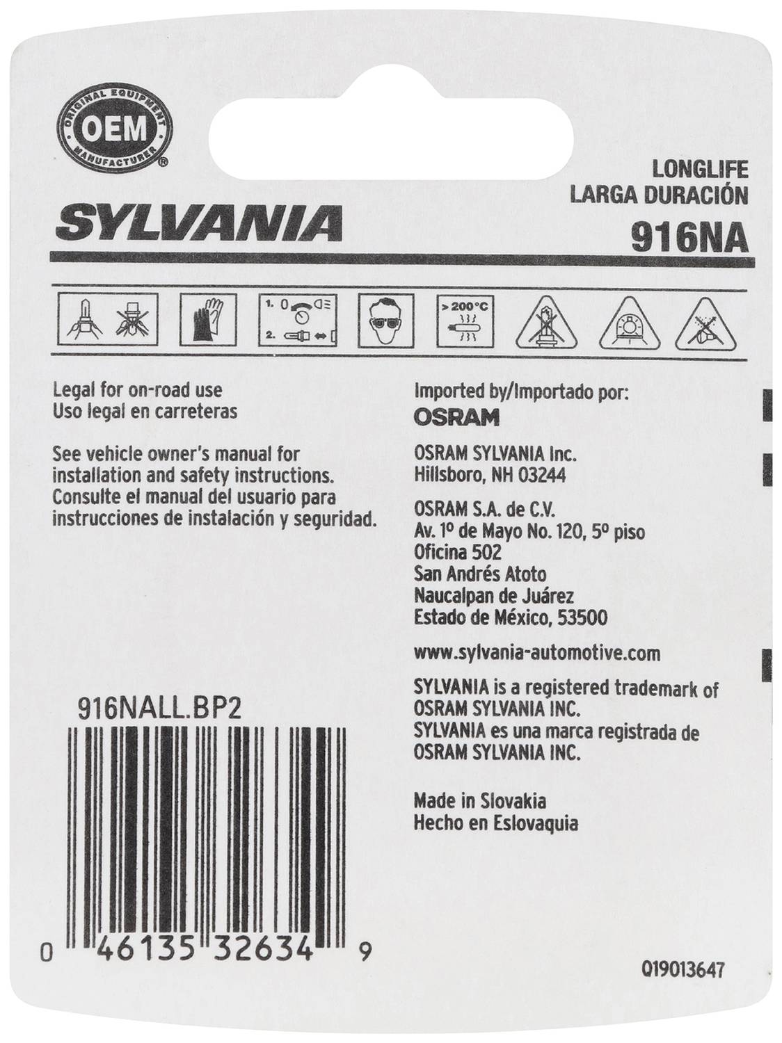 SYLVANIA 916NA Amber Long Life Incandescent Mini Bulb (Pack