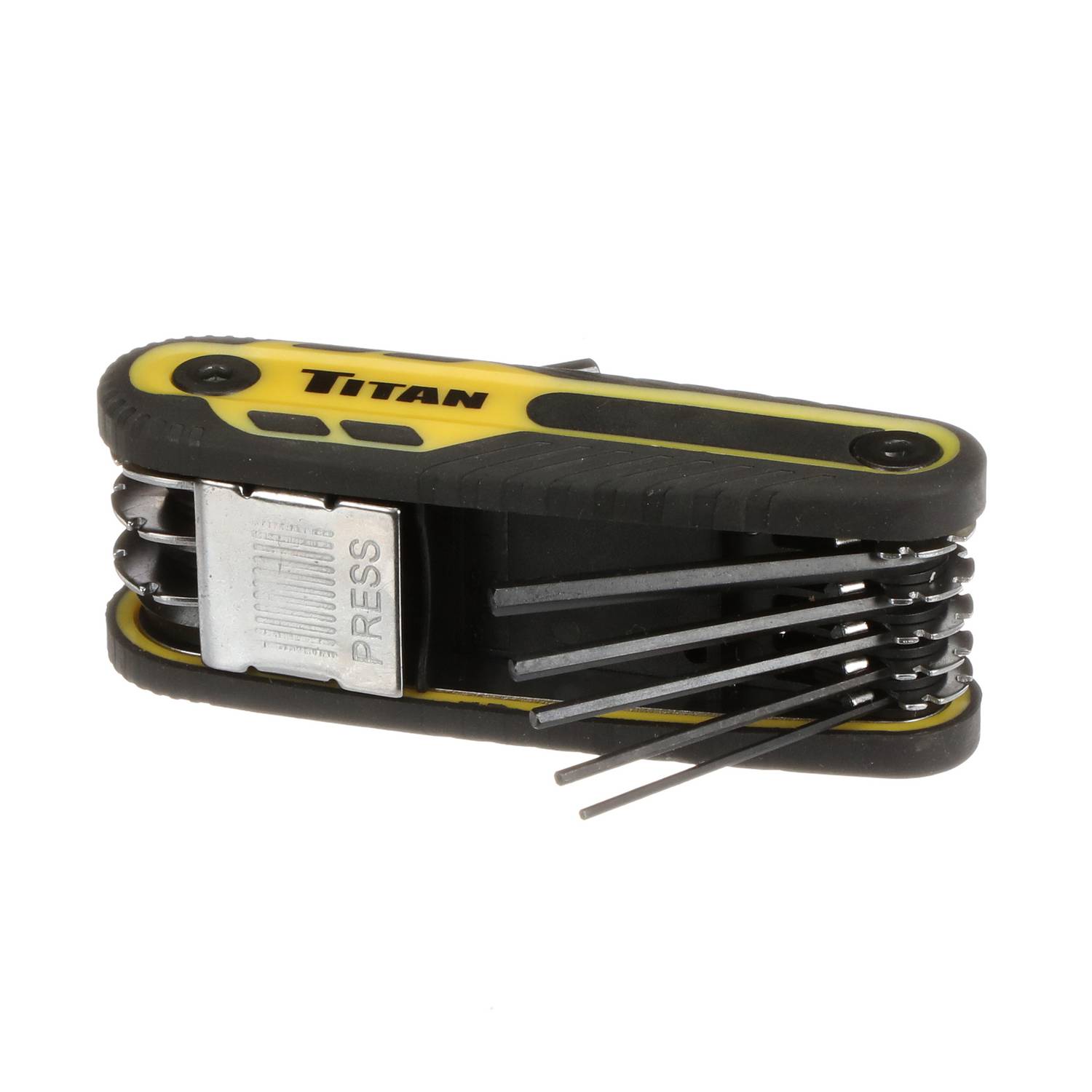 Titan 12774 16-teiliges SAE/metrisches Klappschlüssel-Set – Mit Verriegelung Bei 90°/135°/180° – Chrom-Vanadium-Stahl