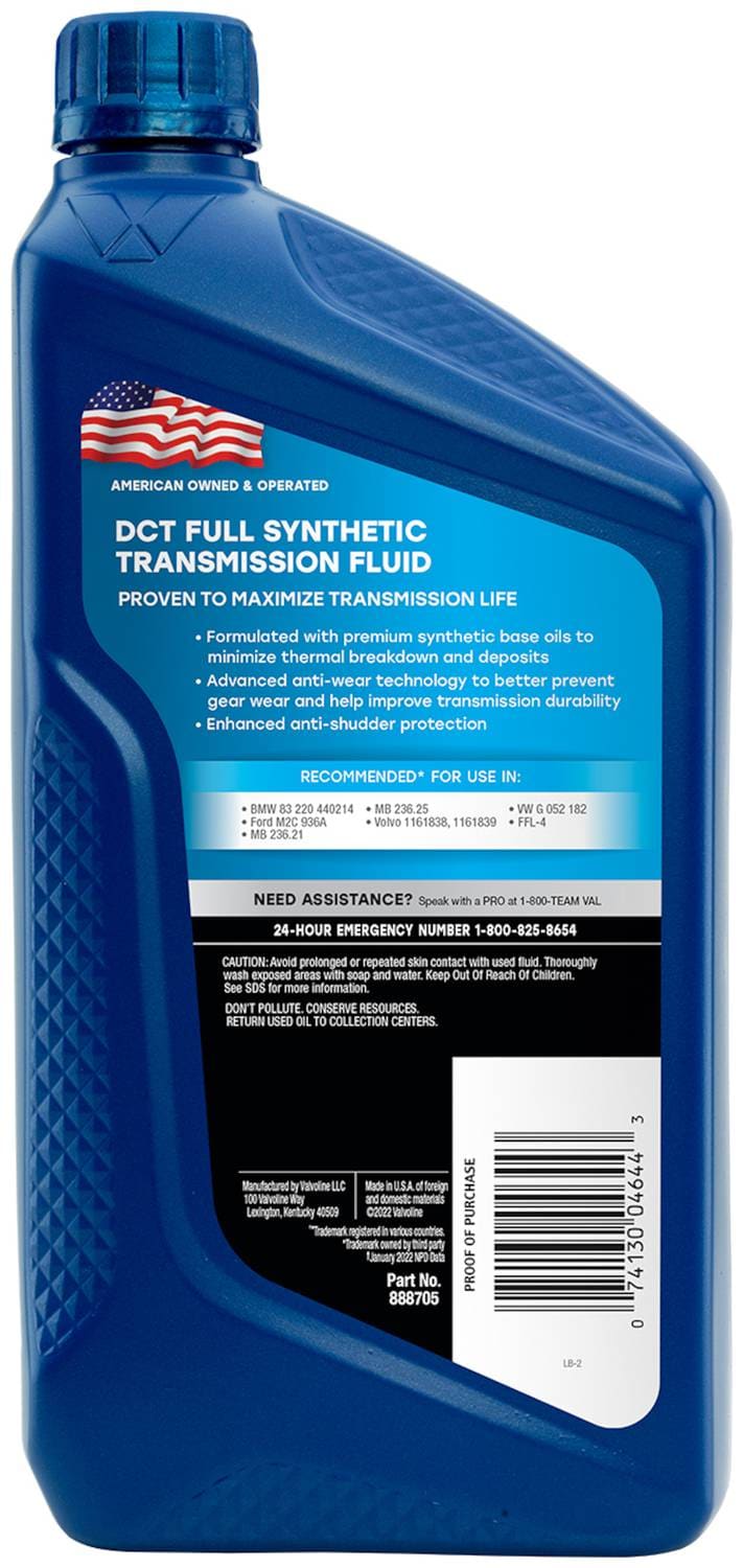 Valvoline Full Synthetic Dual Clutch Transmission Fluid Multi-Vehicle