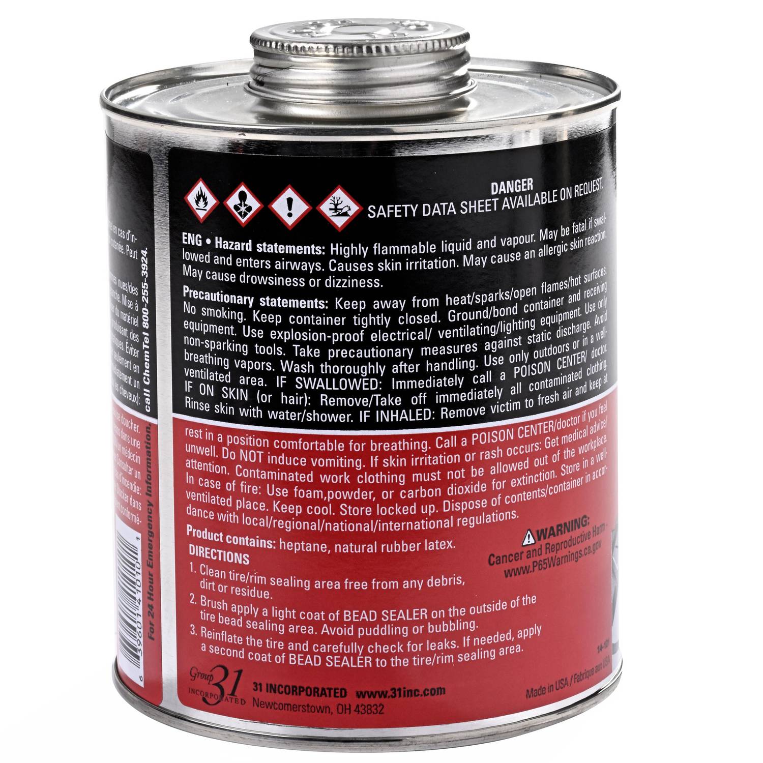 EXTRA THICK BEAD SEALER - Quart Can With Brush In Can - Black Tire - Foto 11