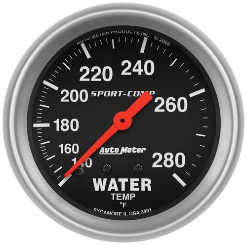 Auto Meter Sport-comp 2-5 8 Inch Coolant Temperature Gauge 3431 