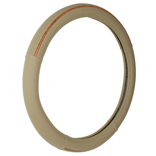 Custom Accessories Steering Wheel Cover Tan, Burlwood 38872P O'Reilly
