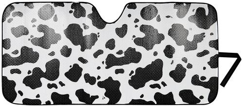 Custom Accessories Black, White Cow Print Sunshade 41363 O