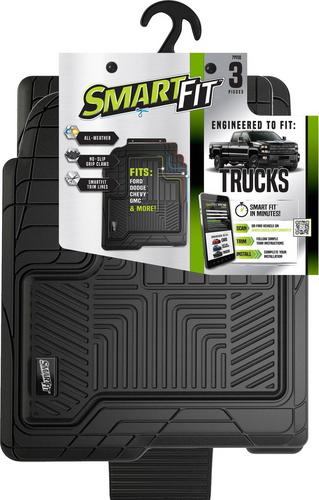 Chevrolet Silverado 3-Piece Rubber Floor Mats – 2 Front & 1 Rear Runner – Black