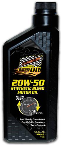 Champion Racing SAE 20W-50 Synthetic Blend Racing Oil Champion Racing SAE 20W-50 Synthetic Blend Racing Oil