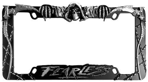 4 Black Grim Reaper License Plate Frame Bolts – Motorcycle Custom Tag Fasteners By CCP Custom Parts