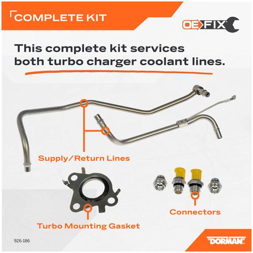 Car Passenger Side Turbo Coolant Line Kit For Ford/Lincoln 926-186 BL3Z