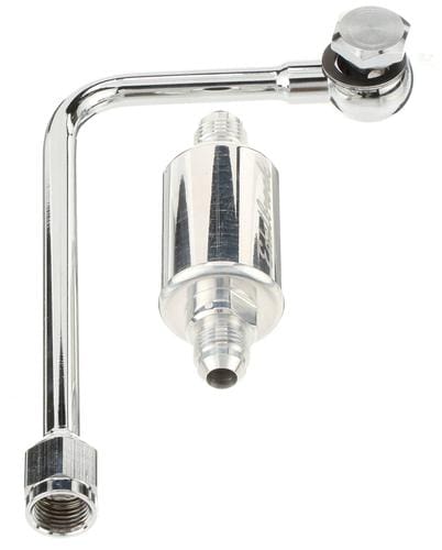 Fuel Filter 6mm Anodised Aluminium Silver, Each | My Moto Parts