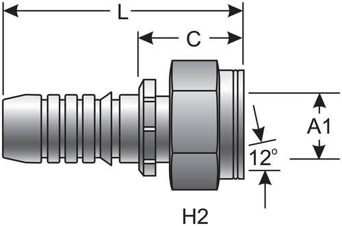 Gates GlobalSpiral 1 Inch Hydraulic Coupling G207201625X | O