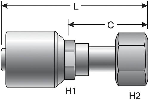 Gates Mega Crimp 3/8 Inch Female Hydraulic Coupling