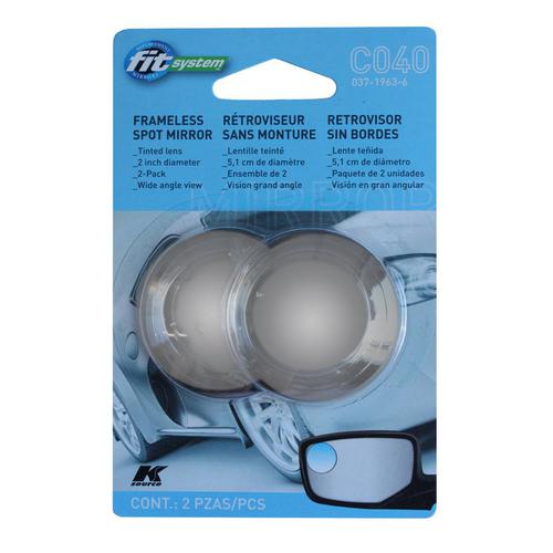 Fit System C0400 Blind Spot Mirrors – 2" Adjustable Convex Stick-On Mirrors For Car, Pack Of 2