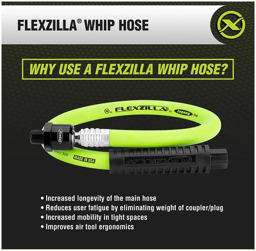 Flexzilla Whip Hose With Ball Swivel – 3/8" X 2' – HFZ3802YW2B