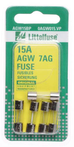 Littelfuse AGC 15 Glass Tube Fuses – 15 AMP Fast Acting, Lot Of 10 (NOS)