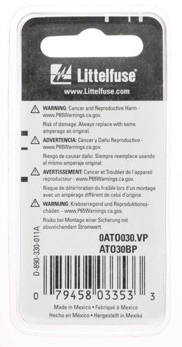 10-Pack Of 30 Amp ATO/ATC Blade Fuses - Standard Automotive Size, 30A Each