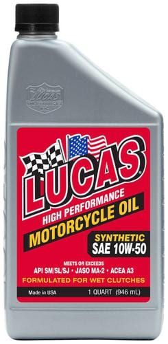 Lucas Full Synthetic Motorcycle Motor Oil 10W-50 1 Quart 10716 | O'Rei