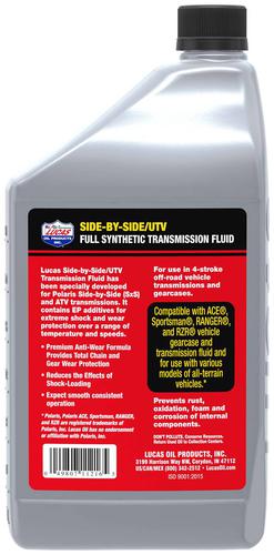 Lucas Oil Synthetic SxS / UTV Transmission Fluid Lucas Oil Synthetic SxS / UTV Transmission Fluid