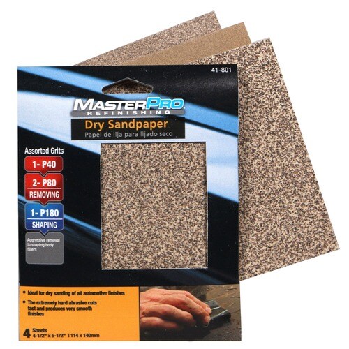 MasterPro Refinishing 40, 180, 800 Grit Sandpaper 41801 O'Reilly Auto