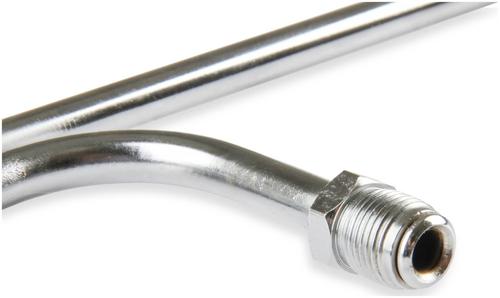 thumbnail image 2 of Carbole 3/8" Chrome Fuel Line For 4150 Double Pumper – Chevy Ford SBC BBC – 9.25" 2 of 5