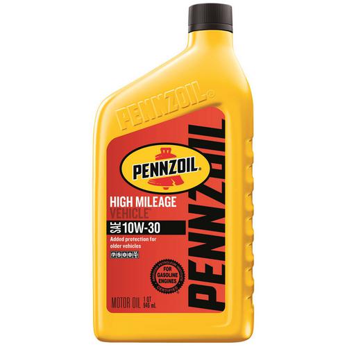 Pennzoil High Mileage Conventional Motor Oil 10W-30 1 Quart ...