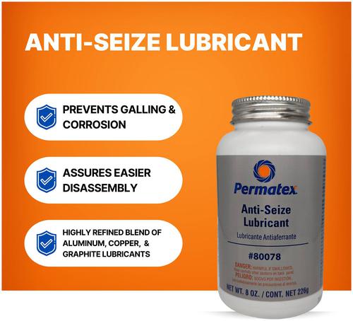 Permatex 80078 Anti-Seize Lubricant – 8 Oz Bottle, Prevents Galling & Corrosion
