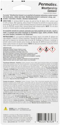 Permatex 2 Ounce Weatherstrip Cement 80328 | O'Reilly Auto Parts