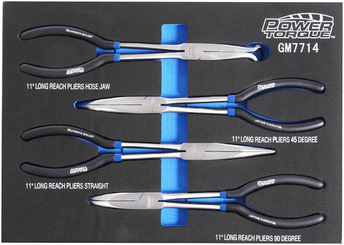 AA Pro 11-Inch Extra Long Reach Straight Needle Nose Pliers – Stainless Steel, Red Handles