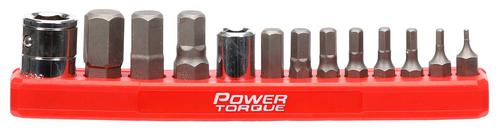 Power Torque 13 Piece 1/4, 3/8 Inch Drive Hex SAE Bit Set GM8371