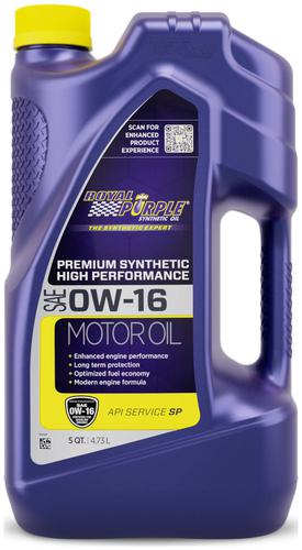 Royal Purple Full Synthetic Motor Oil 0W-16 5 Quart 0165QT
