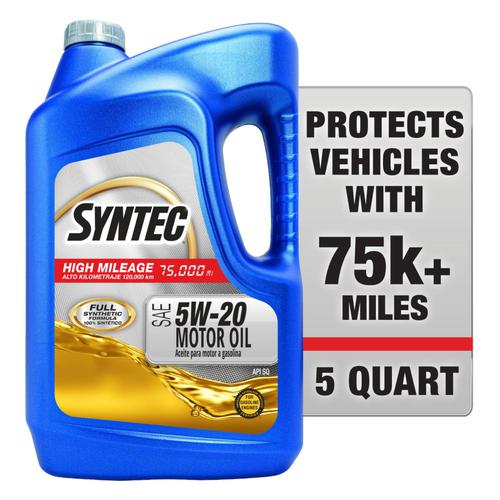 SYNTEC High Mileage Full Synthetic 5W-20 Motor Oil 5 Quart