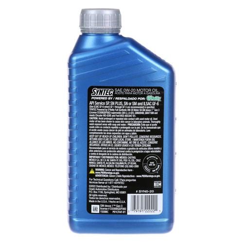 SYNTEC Full Synthetic Motor Oil 0W-20 1 Quart SYN020 | O